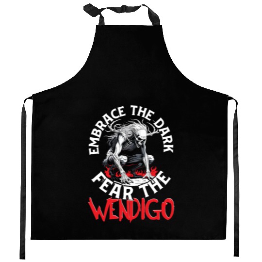 Cryptid Embrace The Dark Fear The Wendigo Kitchen Aprons