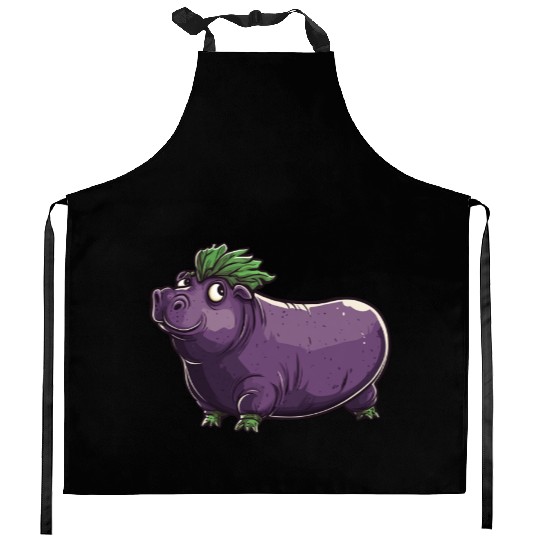 Hip Eggplant Kitchen Aprons