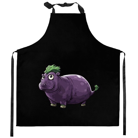 Hip Eggplant Kitchen Aprons