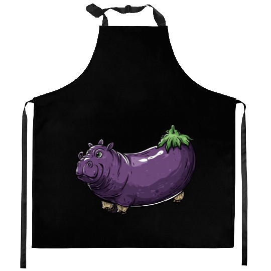 Hip Eggplant Kitchen Aprons