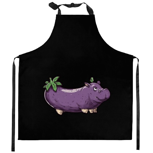 Hip Eggplant Kitchen Aprons