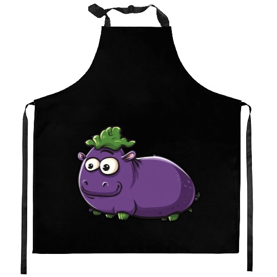 Hip Eggplant Kitchen Aprons