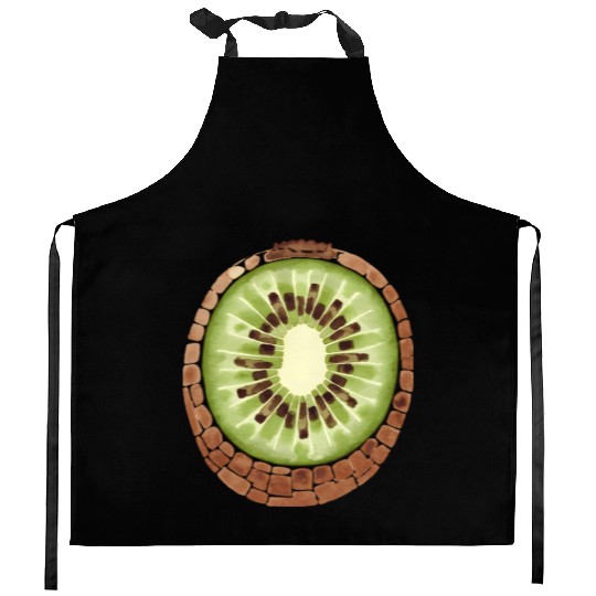 Kiwi Freshness In Green Kitchen Aprons