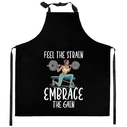 Bulgarian Squat Exercise Fitness Workout Gym Kitchen Aprons