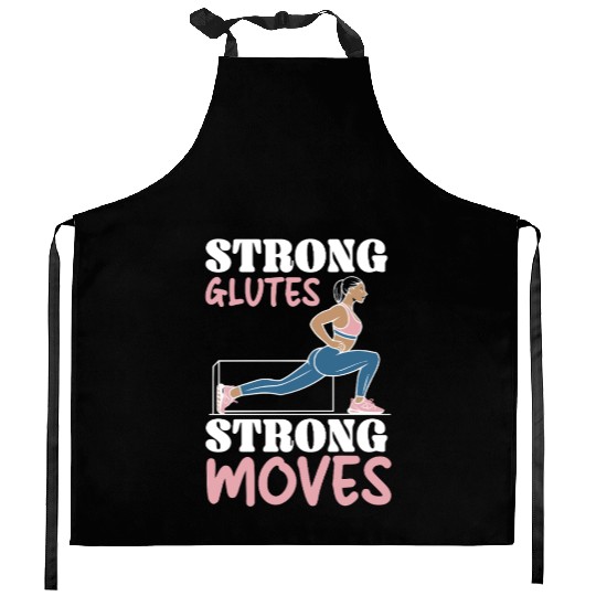Bulgarian Squat Exercise Fitness Workout Gym Kitchen Aprons