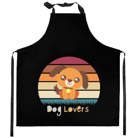 Dog lovers funny and cut dog Kitchen Aprons