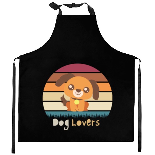 Dog lovers funny and cut dog Kitchen Aprons