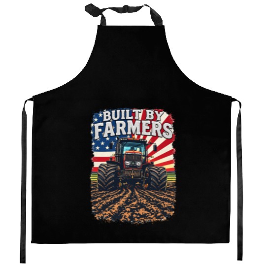 Built By Farmers Proud American Farmer Tractors Kitchen Aprons
