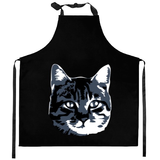 Cat Lover Realistic Pet Face Cute Cool Kitten Head Kitchen Aprons