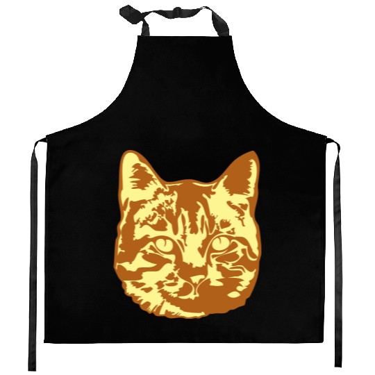 Cat Lover Realistic Pet Face Cute Cool Kitten Head Kitchen Aprons