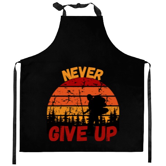 Never Give Up Forest Adventure Design Kitchen Aprons