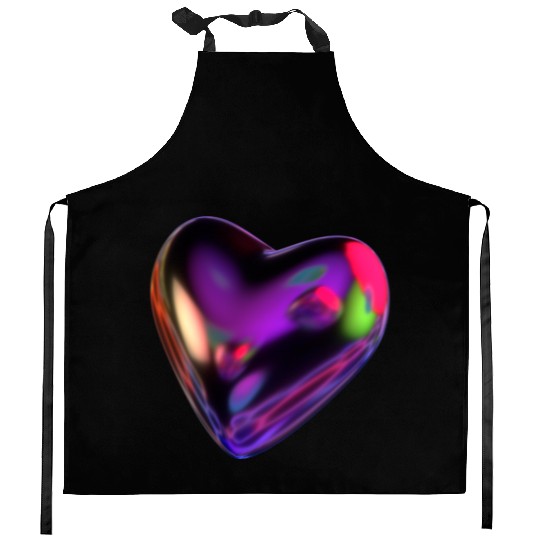 3D HEART; valentine's day;3D;heart;love;valentine Kitchen Aprons