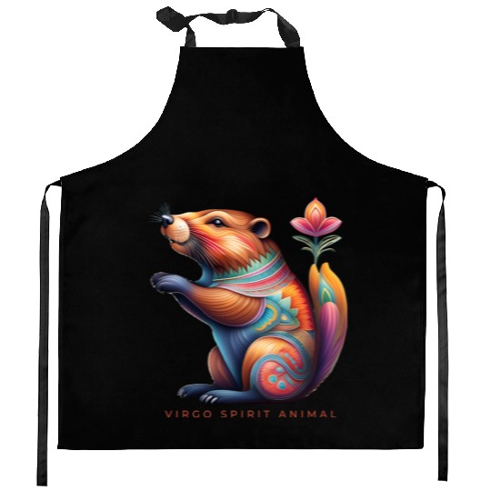 Virgo Spirit Animal Beaver Alebrije Female Kitchen Aprons