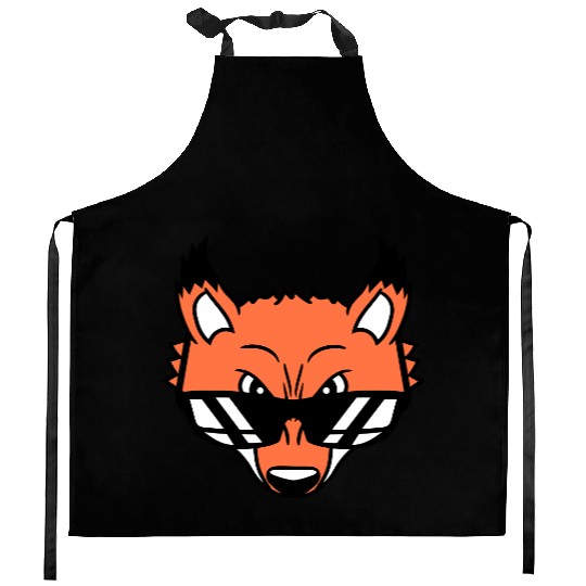 Fox Sunglasses Cool Looks Up Evil Eyes Bad Fun Boy Kitchen Aprons