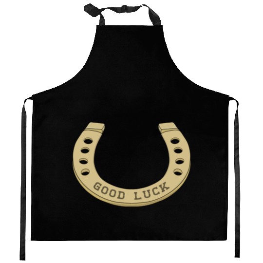 Cool Horseshoe for Lucky Days Kitchen Aprons