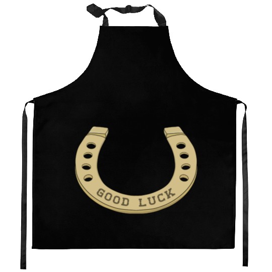 Cool Horseshoe for Lucky Days Kitchen Aprons