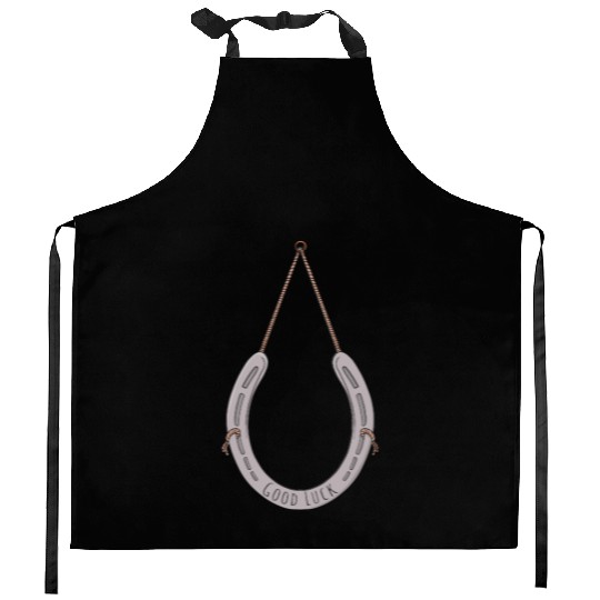 Horseshoe to bring you good luck Kitchen Aprons