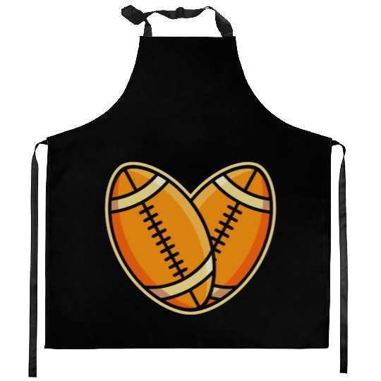 Rugby Heart For Rugby Sport Lover Kitchen Aprons