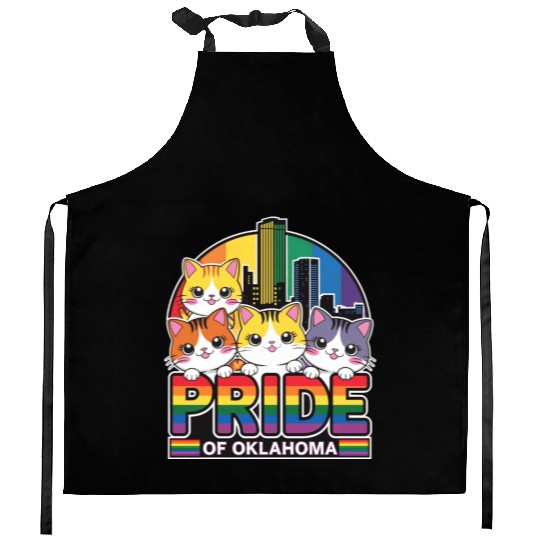 Pride of Oklahoma City USA Rainbow Flag Kitchen Aprons