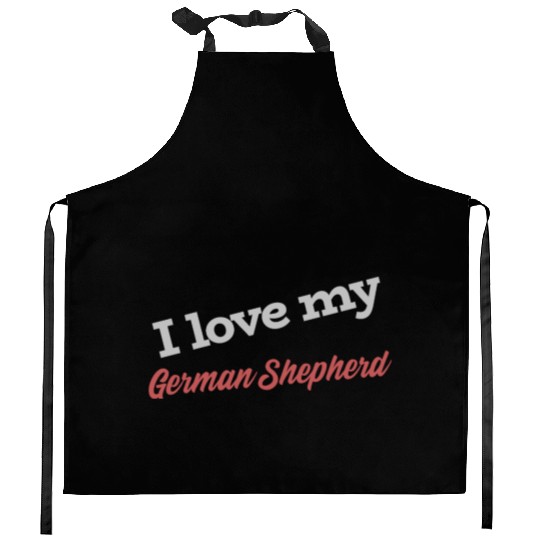 I Love My German Shepherd Kitchen Aprons