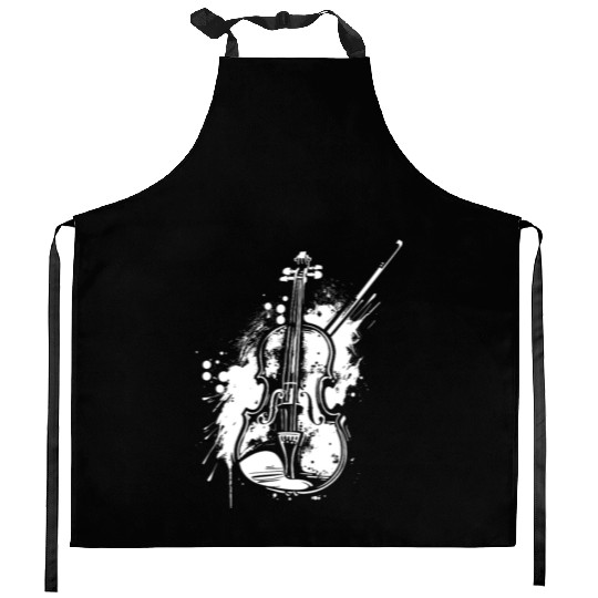 Funny Violin Kitchen Aprons