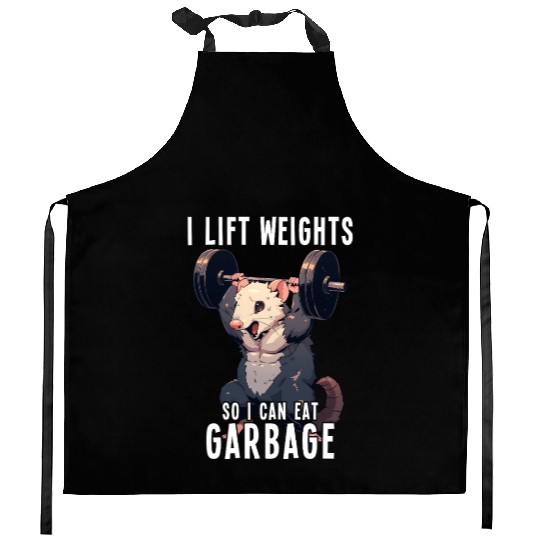 Opossum Gym Weightlifting Workout Gift Kitchen Aprons