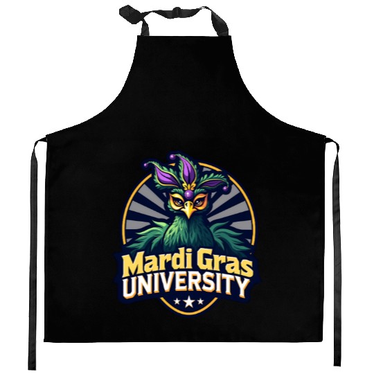 Mardi Gras University Peacock Women's Mardi Gramas Kitchen Aprons