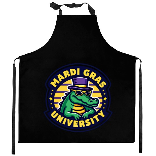 Mardi Gras University Alligator Men's Mardi Gras Kitchen Aprons