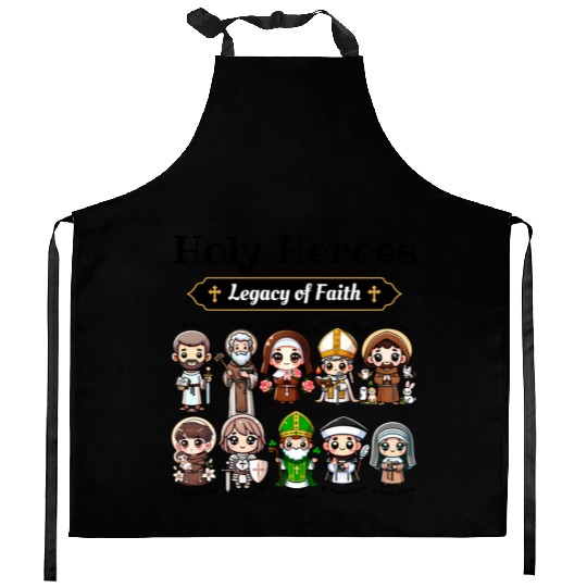 Holy Heroes Legacy of Faith Catholic Saints kids Kitchen Aprons