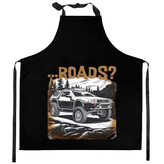 Off-road Delorean Kitchen Aprons