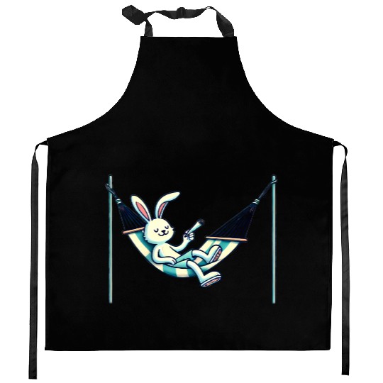 Chill Bunny Vibes: Easter Relaxation in Full Swing Kitchen Aprons