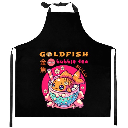 Goldfish Japanese Bubble Tea Kitchen Aprons