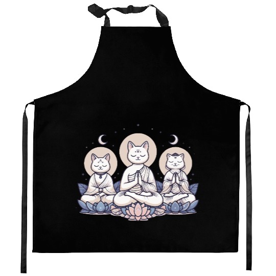 Yoga Cats Meditation Zen Balance Cat lover Gift Kitchen Aprons