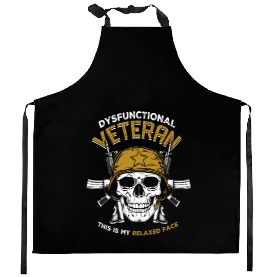 Dysfunctional Veteran This Is My Relaxed Face Kitchen Aprons