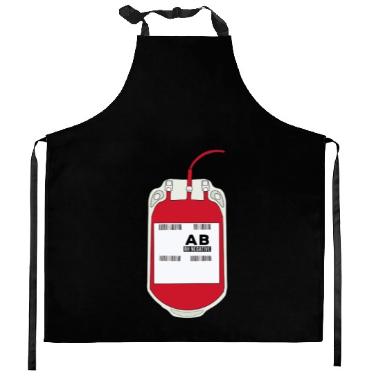 AB Negative Blood Bag Kitchen Aprons