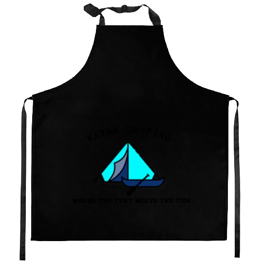 Kayak Camping blue Kitchen Aprons
