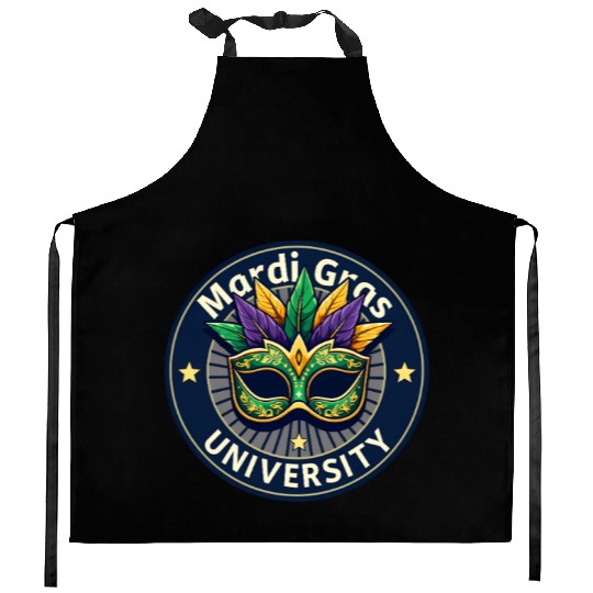 Mardi Gras University Mask Women's Mardi Gras Kitchen Aprons