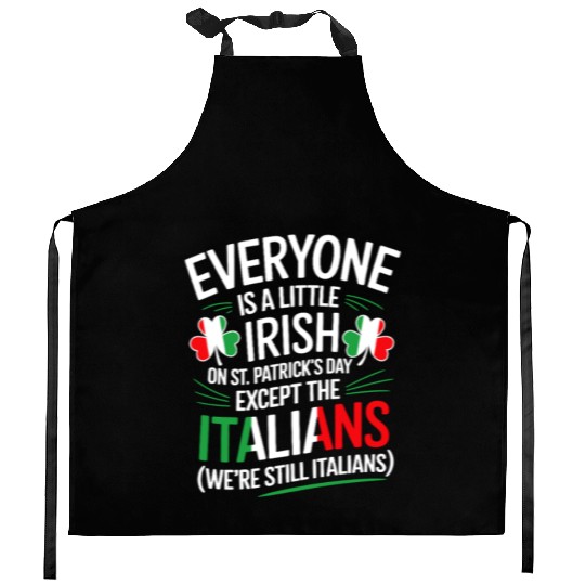 Italian St Patrick Day Funny Irish Shamrock Kitchen Aprons