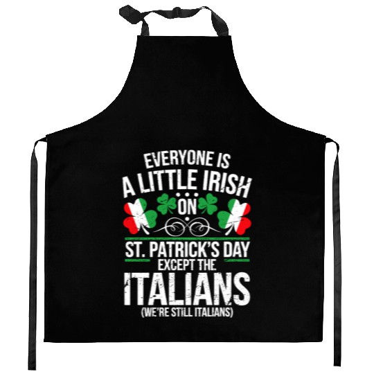 Italian St Patrick Day Funny Irish Shamrock Kitchen Aprons
