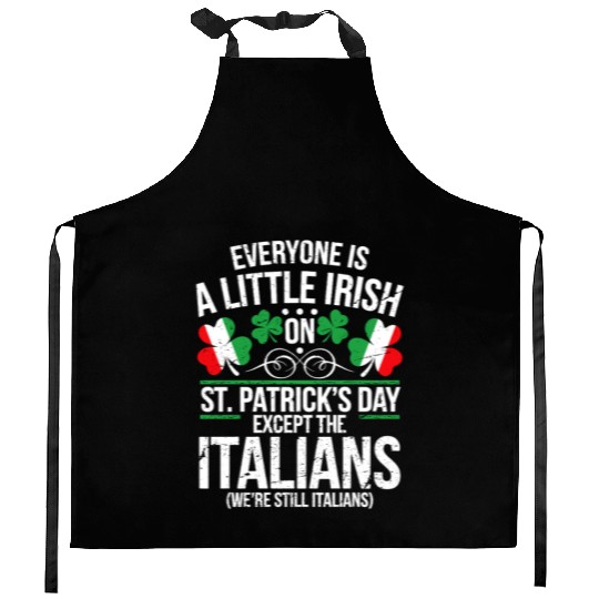Italian St Patrick Day Funny Irish Shamrock Kitchen Aprons