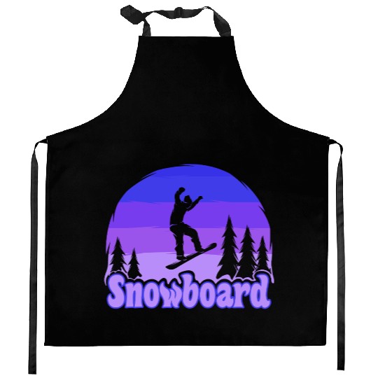 snowboard snowboarding Kitchen Aprons