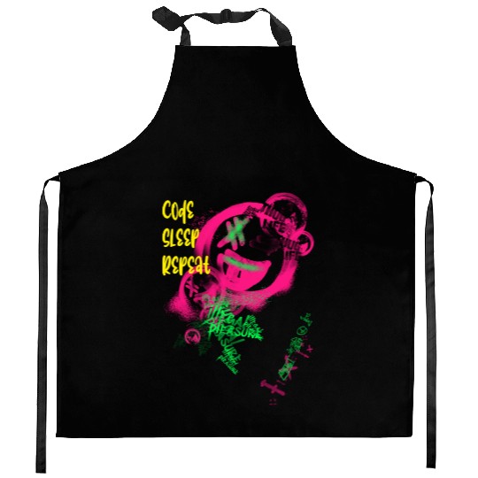 Code Sleep Repeat Programmer Kitchen Aprons