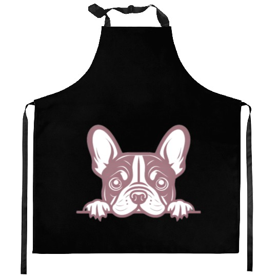 French Bulldog Frenchie Sweet Face Pink Kitchen Aprons