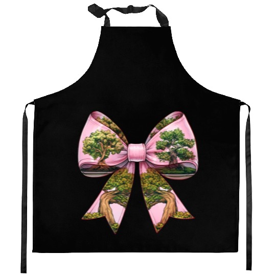 Coquette Bow Bonsai Japanese Zen Mothers Day Kitchen Aprons