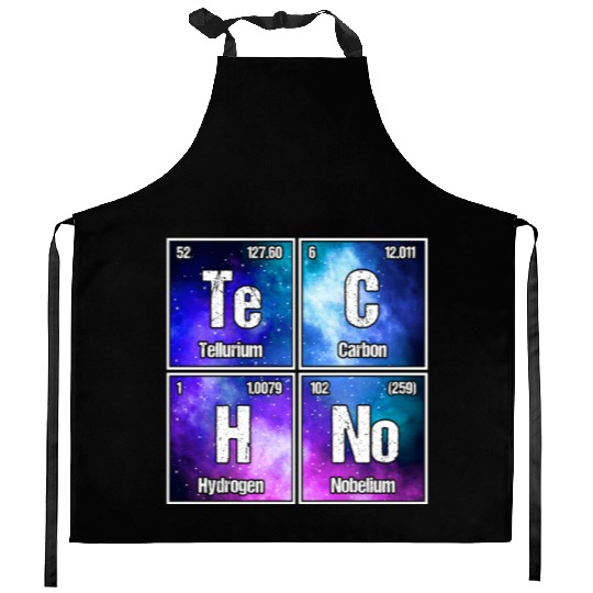 Techno Periodic Table – Perfect Rave & Festival Kitchen Aprons