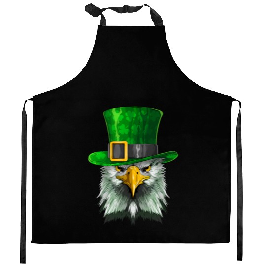 Lucky Bald Eagle St. Patrick’s Day – Irish Pride Kitchen Aprons