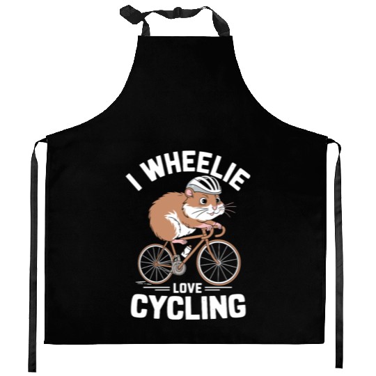 I Wheelie Love Cycling Hamster Fun Kitchen Aprons