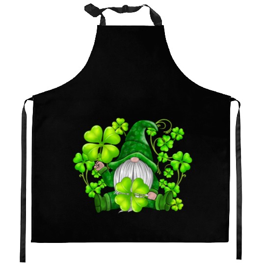 Gnome Tie Dye Shamrock Clover St Patricks Day Kitchen Aprons