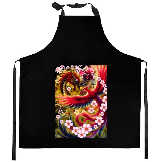 Chinese Dragon and Phoenix Kitchen Aprons