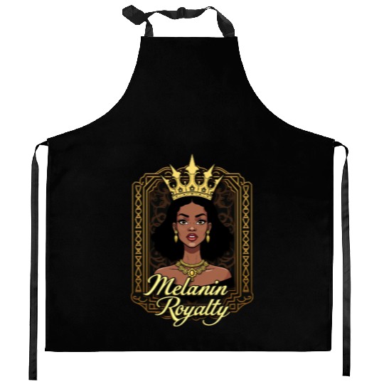 Melanin Royalty: Embrace the Crown Kitchen Aprons